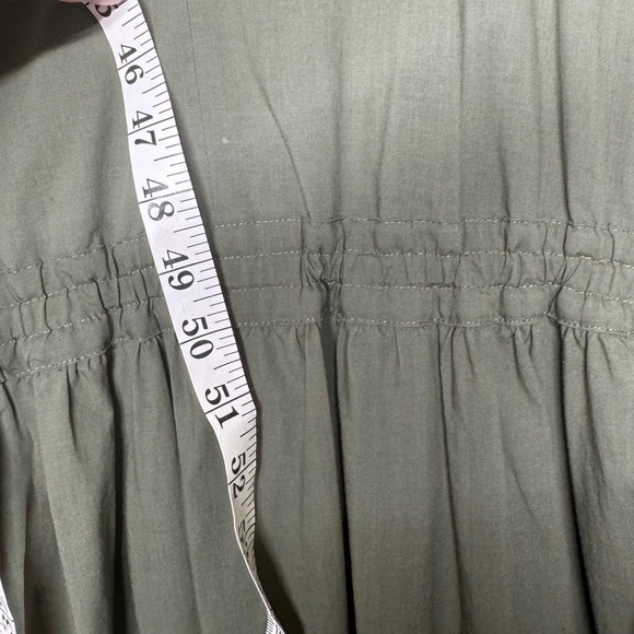 Rails Green Maple Olive Smoke Long Sleeve V Neckline Midi Dress Size Medium - Picture 11 of 16